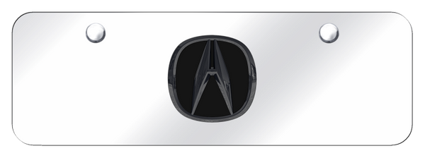Acura Acura Mini Plate - Black Pearl on Mirrored License Plate - ACU.PCM