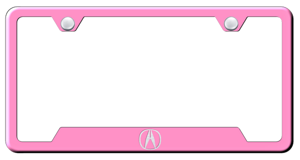 Acura Acura (Logo Only) Cut-Out Frame - Laser Etched Pink License Plate Frame - GF.ACUL.EP