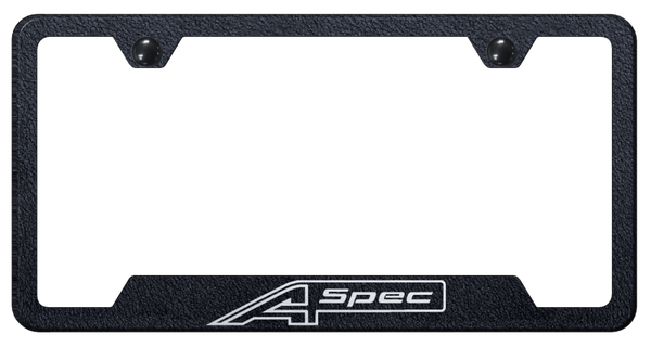 Acura A-Spec Cut-Out Frame - Laser Etched Rugged Black License Plate Frame - GF.ASPEC.ERB