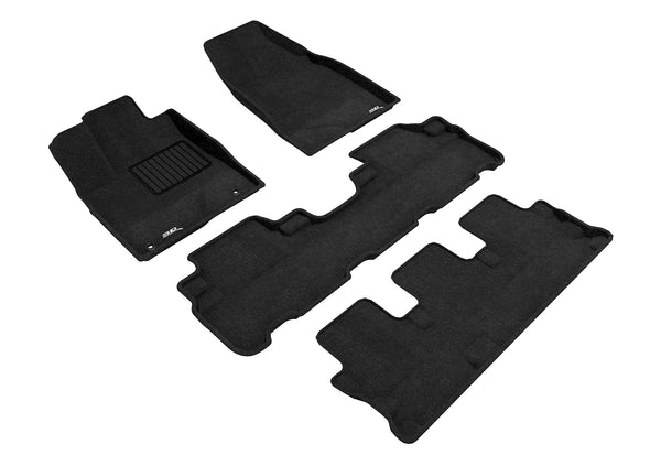 3D MAXpider ELEGANT Floor Mat for 2014-2019 TOYOTA HIGHLANDER  - BLACK - 1ST ROW 2ND ROW 3RD ROW - L1TY16304709 [2024 2023 2022 2021 2020 2019 2018]