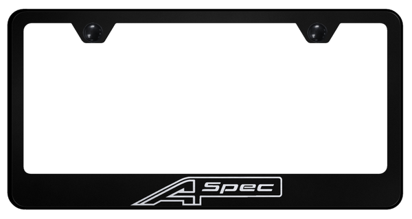 Acura A-Spec Stainless Steel Frame - Laser Etched Black License Plate Frame - LF.ASPEC.EB