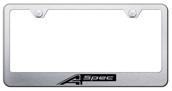 Acura A-Spec Stainless Steel Frame - Laser Etched Brushed License Plate Frame - LF.ASPEC.ES