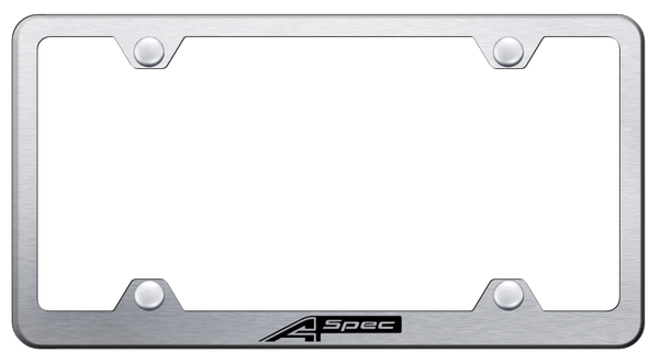 Acura A-Spec Steel Wide Body Frame - Laser Etched Brushed License Plate Frame - LFW.ASPEC.ES