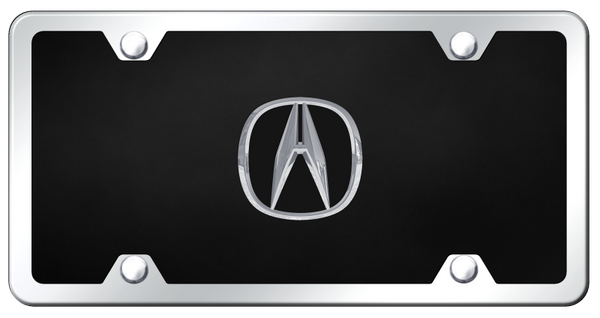 Acura Acura Acrylic Kit - Chrome on Black License Plate - P.ACU.CBK