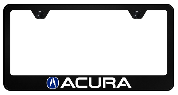Acura Acura (Blue Fill) PC Frame - UV Print on Black License Plate Frame - SP.ACU.BL.UB