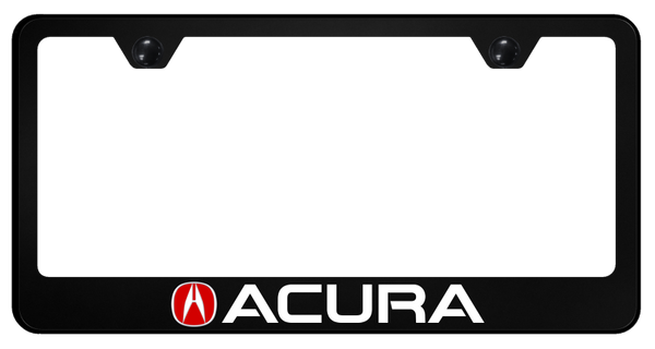Acura Acura (Red Fill) PC Frame - UV Print on Black License Plate Frame - SP.ACU.R.UB