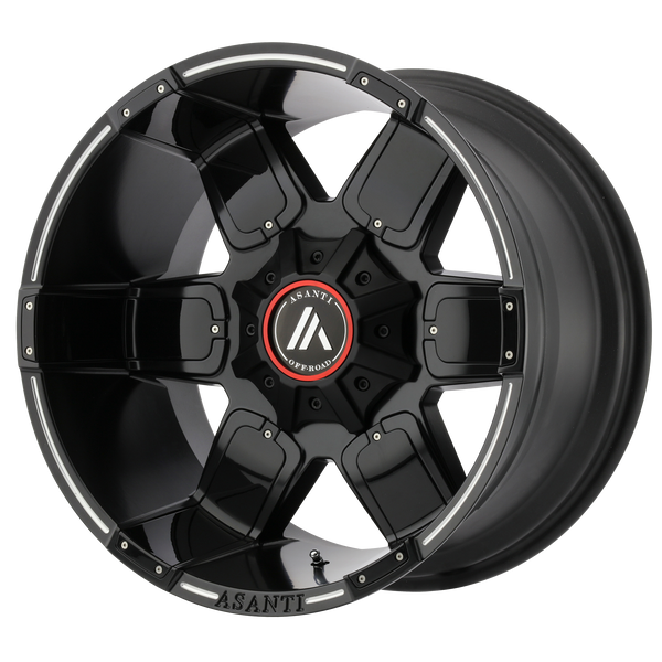 ASANTI WARTHOG Satin Black Milled Wheels for 2006-2008 DODGE RAM 1500 LIFTED ONLY - 20" x 10" -24 mm 20" - (2008 2007 2006)