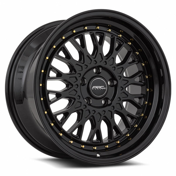 ARC AR1 All Black Gold Rivet Wheels for 2019-2022 HONDA PASSPORT [] - 18x9.5 35 mm - 18"  - (2022 2021 2020 2019)