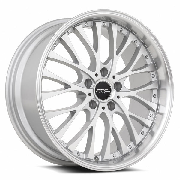 ARC AR6 Silver Machine Face Lip Chrome Rivet Wheels for 2009-2022 LEXUS IS350 BASE [] - 18x8 30 mm - 18"  - (2022 2021 2020 2019 2018 2017 2016 2015 2014 2013 2012 2011 2010 2009)