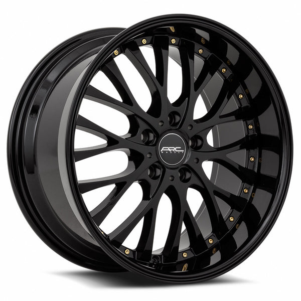 ARC AR6 All Black Gold Rivet Wheels for 2019-2022 SUBARU ASCENT [] - 18x9 35 mm - 18"  - (2022 2021 2020 2019)