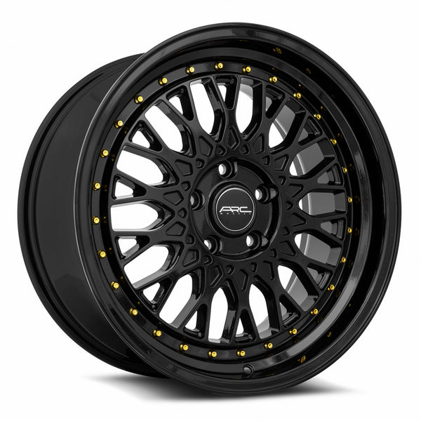 ARC AR1 All Black Gold Rivet Wheels for 2014-2016 ACURA MDX [] - 17x8.5 35 mm - 17"  - (2016 2015 2014)