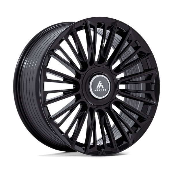 Asanti Black AB049 PREMIER GLOSS BLACK Wheels for 2007-2013 CHEVROLET AVALANCHE [] - 22X9.5 25 MM - 22"  - (2013 2012 2011 2010 2009 2008 2007)