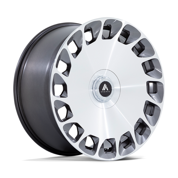 Asanti Black AB045 ARISTOCRAT GLOSS PLATINUM WITH BRIGHT MACHINED FACE Wheels for 2012-2016 AUDI A4 | A4 QUATTRO [] - 20X9 27 MM - 20"  - (2016 2015 2014 2013 2012)