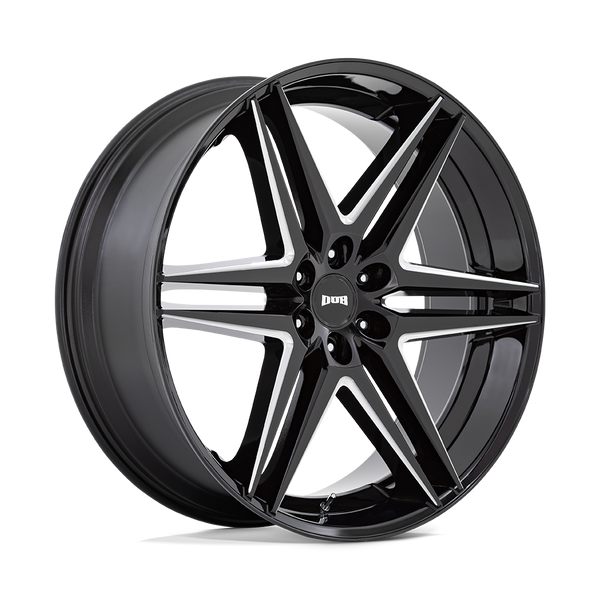 DUB 1PC S267 DIRTY DOG GLOSSY BLACK MILLED Wheels for 2007-2013 CHEVROLET AVALANCHE [] - 26X10 25 MM - 26"  - (2013 2012 2011 2010 2009 2008 2007)