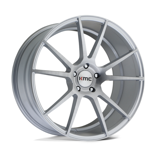 KMC KM709 FLUX BRUSHED SILVER Wheels for 2010-2016 HYUNDAI GENESIS COUPE [] - 20X8.5 35 MM - 20"  - (2016 2015 2014 2013 2012 2011 2010)