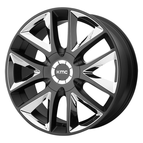 KMC KM710 TAKEDOWN SATIN BLACK CHROME INSERTS Wheels for 2007-2020 CHEVROLET SUBURBAN [] - 24X9.5 30 MM - 24"  - (2020 2019 2018 2017 2016 2015 2014 2013 2012 2011 2010 2009 2008 2007)