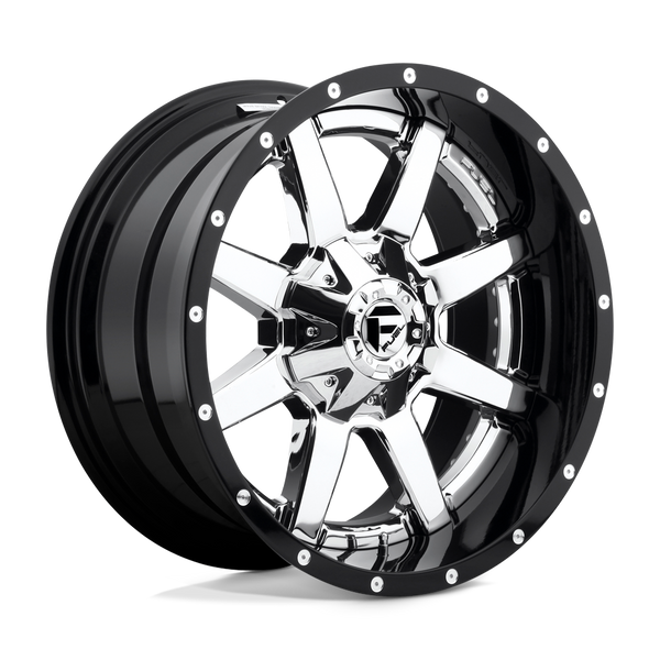 Fuel 2PC D260 MAVERICK CHROME PLATED GLOSS BLACK LIP Wheels for 2007-2013 CHEVROLET AVALANCHE [] - 20X9 1 MM - 20"  - (2013 2012 2011 2010 2009 2008 2007)