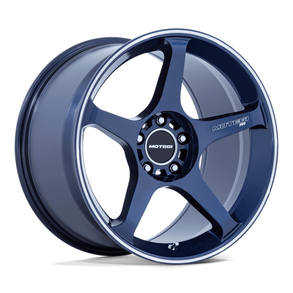 Motegi MR159 BATTLE V OBSIDIAN BLUE W/ MACHINED LIP STRIPE Wheels for 2011-2020 HYUNDAI ELANTRA [] - 18X8.5 35 MM - 18"  - (2020 2019 2018 2017 2016 2015 2014 2013 2012 2011)