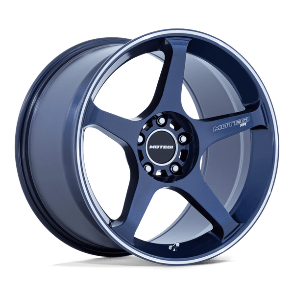 Motegi MR159 BATTLE V OBSIDIAN BLUE W/ MACHINED LIP STRIPE Wheels for 2023-2024 ACURA INTEGRA [] - 18X8.5 35 MM - 18"  - (2024 2023)