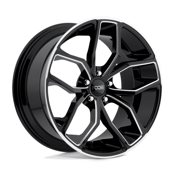 Foose 1PC F150 OUTCAST GLOSS BLACK MILLED Wheels for 2010-2016 HYUNDAI GENESIS COUPE [] - 20X8.5 35 MM - 20"  - (2016 2015 2014 2013 2012 2011)