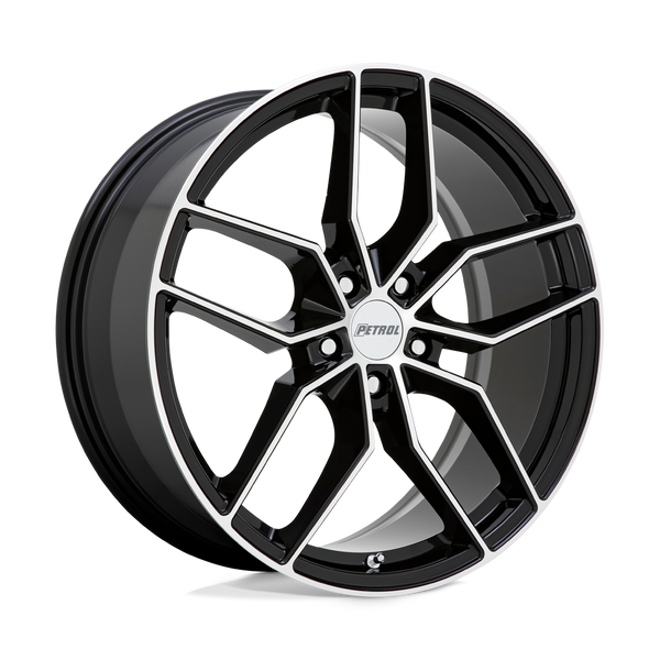 Petrol P5C GLOSS BLACK W/ MACHINED FACE Wheels for 2006-2008 INFINITI G35 [] - 17X8 40 MM - 17"  - (2008 2007 2006)