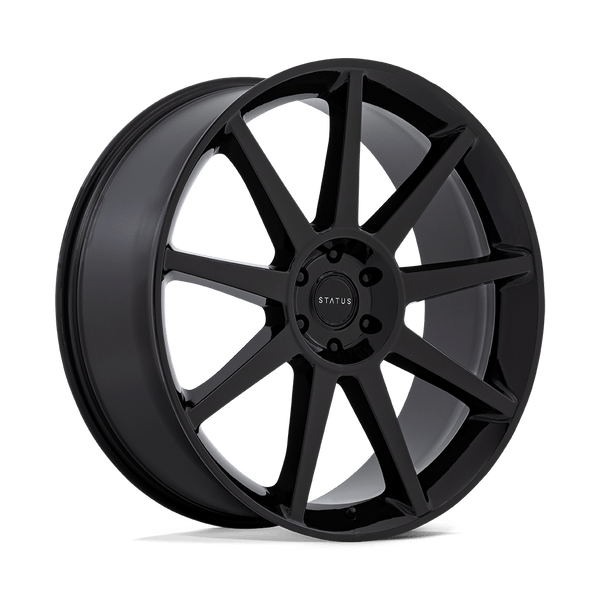 Status MAMMOTH GLOSS BLACK Wheels for 2007-2013 CHEVROLET AVALANCHE [] - 22X9.5 25 MM - 22"  - (2013 2012 2011 2010 2009 2008 2007)