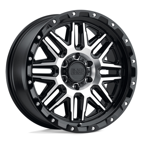 Black Rhino ALAMO GLOSS BLACK W/ MACHINED FACE & STAINLESS BOLTS Wheels for 2007-2013 CHEVROLET AVALANCHE [] - 20X9 12 MM - 20"  - (2013 2012 2011 2010 2009 2008 2007)