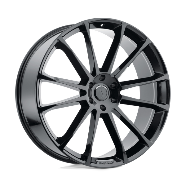 Status GOLIATH GLOSS BLACK Wheels for 2007-2013 CHEVROLET AVALANCHE [] - 22X9.5 15 MM - 22"  - (2013 2012 2011 2010 2009 2008 2007)