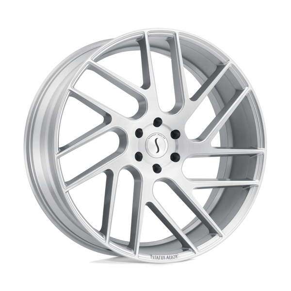 Status JUGGERNAUT SILVER W/ BRUSHED MACHINED FACE Wheels for 2003-2005 NISSAN 350Z [] - 20X9 30 MM - 20"  - (2005 2004 2003)