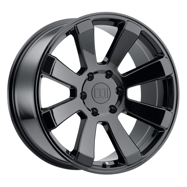 Level 8 ENFORCER GLOSS BLACK Wheels for 2007-2020 CHEVROLET SUBURBAN [] - 17X8.5 -24 MM - 17"  - (2020 2019 2018 2017 2016 2015 2014 2013 2012 2011 2010 2009 2008 2007)