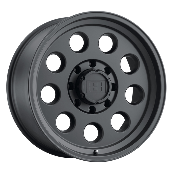 Level 8 HAULER MATTE BLACK Wheels for 2007-2013 CHEVROLET AVALANCHE [] - 17X8.5 -6 MM - 17"  - (2013 2012 2011 2010 2009 2008 2007)