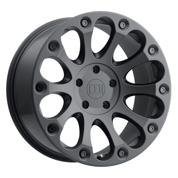 Level 8 IMPACT MATTE BLACK Wheels for 2007-2013 CHEVROLET AVALANCHE [] - 18X9 9 MM - 18"  - (2013 2012 2011 2010 2009 2008 2007)