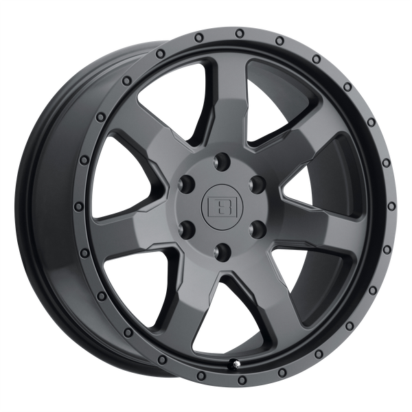 Level 8 SLAM MATTE BLACK Wheels for 2007-2020 CHEVROLET SUBURBAN [] - 17X8.5 -12 MM - 17"  - (2020 2019 2018 2017 2016 2015 2014 2013 2012 2011 2010 2009 2008 2007)