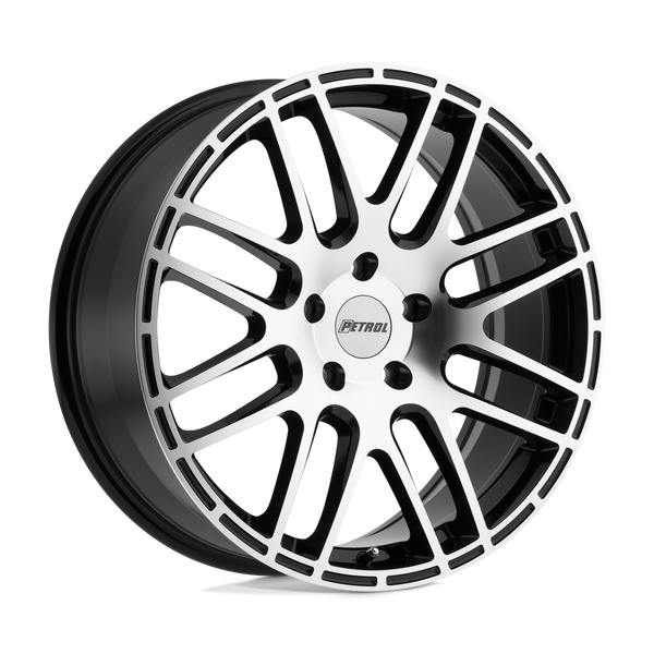 Petrol P6A GLOSS BLACK W/ MACHINED CUT FACE Wheels for 2003-2005 NISSAN 350Z [] - 18X8 40 MM - 18"  - (2005 2004 2003)