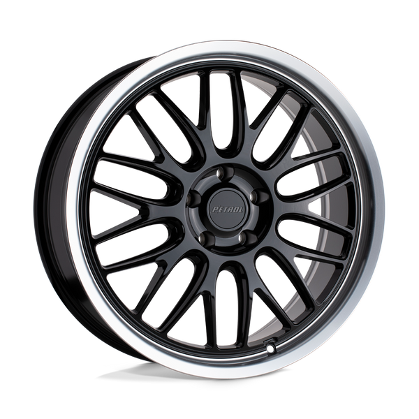 Petrol P4C GLOSS BLACK W/ MACHINED CUT LIP Wheels for 1998-2000 LEXUS GS400 [] - 17X8 40 MM - 17"  - (2000 1999 1998)