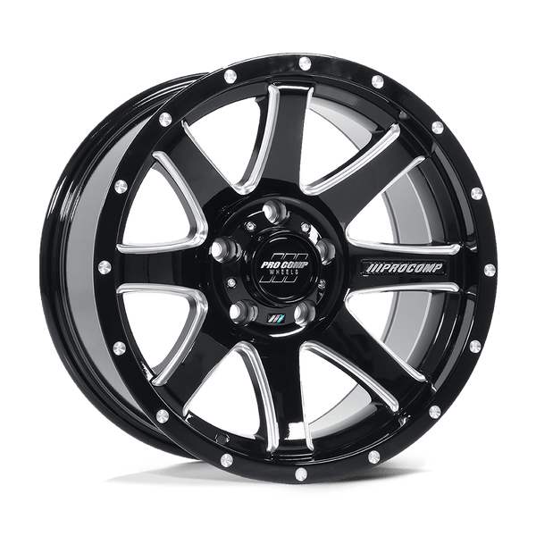 Pro Comp PA76 PATRIOT GLOSS BLACK MILLED Wheels for 2007-2020 CHEVROLET SUBURBAN [] - 20X9 0 MM - 20"  - (2020 2019 2018 2017 2016 2015 2014 2013 2012 2011 2010 2009 2008 2007)