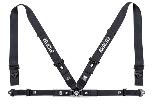 Sparco Black 4 Point 3" Shoulder Straps Steel Pull Up Belts Race Safety Harness - 04716M1NR