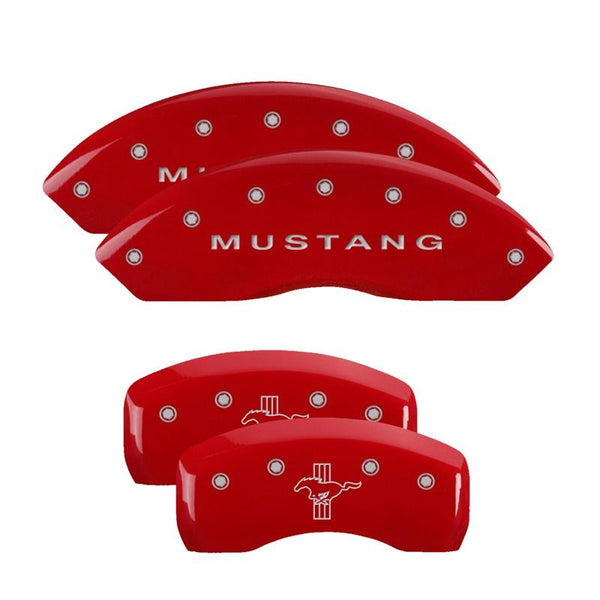 MGP Caliper Covers Front and Rear for 1997-1999 Ford Mustang SVT Cobra with 16in Wheels - Red - 10017SMBPRD - (1999 1998 1997)