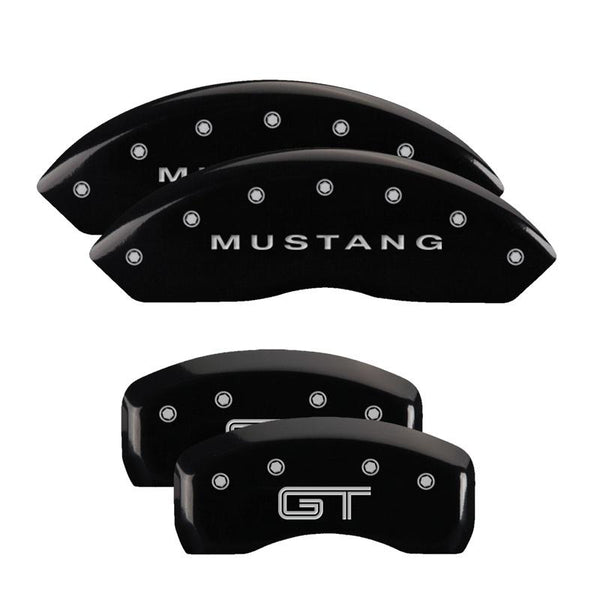 MGP Caliper Covers Front and Rear for 1997-1999 Ford Mustang SVT Cobra with 16in Wheels - Black - 10017SMG2BK - (1999 1998 1997)