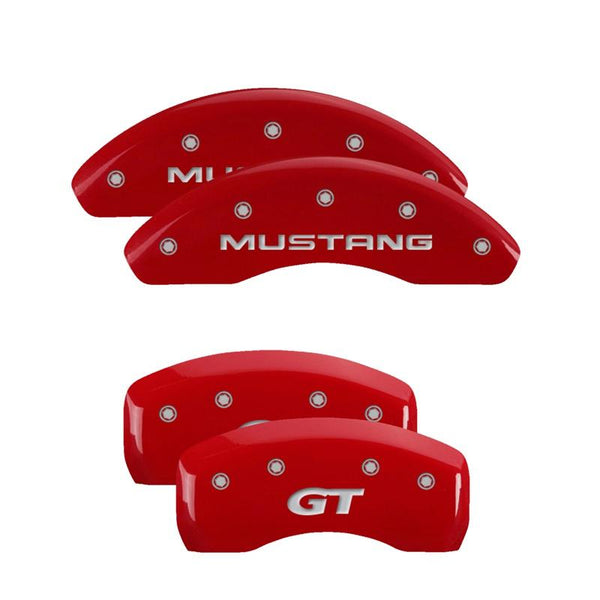 MGP Caliper Covers Front and Rear for 1997-1998 Ford Mustang Base with 16in Wheels - Red - 10224SMG1RD - (1998 1997)