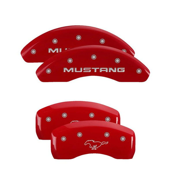 MGP Caliper Covers Front and Rear for 1997-1998 Ford Mustang GT with 16in Wheels - Red - 10224SMPYRD - (1998 1997)