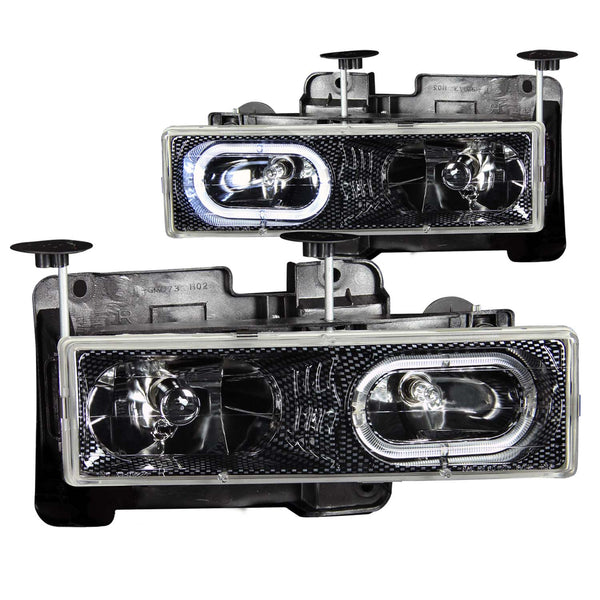 ANZO USA Crystal Headlight Set w/Halo for 1992-1999 Chevrolet K1500 Suburban - 111005 - (1999 1998 1997 1996 1995 1994 1993 1992)