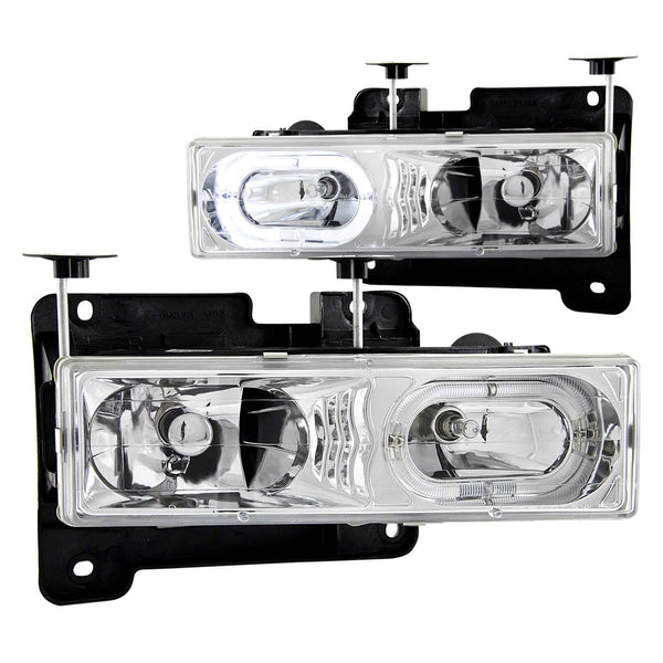 ANZO USA Crystal Headlight Set w/Halo for 1989-1989 Chevrolet R2500 - 111006 - (1989)