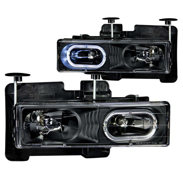 ANZO USA Crystal Headlight Set w/Halo for 1988-2000 GMC C3500 - 111007 - (2000 1999 1998 1997 1996 1995 1994 1993 1992 1991 1990 1989 1988)