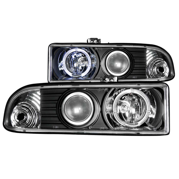 ANZO USA Projector Headlight Set w/Halo for 1998-2004 Chevrolet S10 - 111015 - (2004 2003 2002 2001 2000 1999 1998)