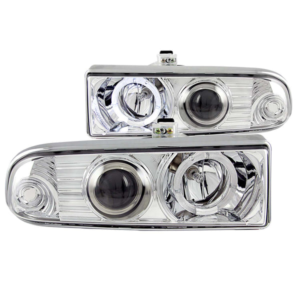 ANZO USA Projector Headlight Set w/Halo for 1998-2004 Chevrolet S10 - 111016 - (2004 2003 2002 2001 2000 1999 1998)