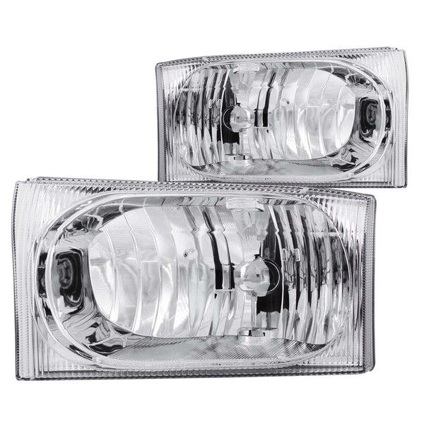 ANZO USA Crystal Headlight Set for 1999-2004 Ford F-550 Super Duty - 111023 - (2004 2003 2002 2001 2000 1999)