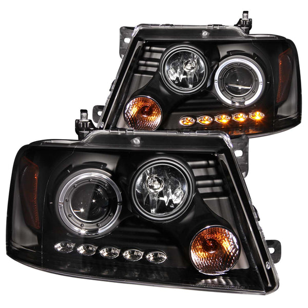 ANZO USA Projector Headlight Set w/Halo for 2008-2008 Ford F-150 THE 60TH ANNIVERSARY EDITION - 111028 - (2008)