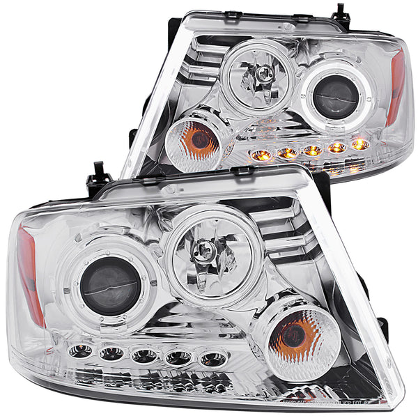 ANZO USA Projector Headlight Set w/Halo for 2008-2008 Ford F-150 STX - 111029 - (2008)