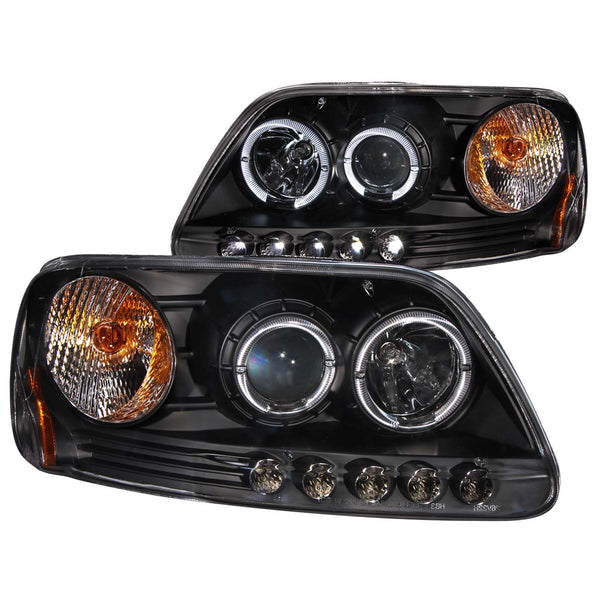 ANZO USA Projector Headlight Set w/Halo for 1997-2003 Ford F-150 - 111031 - (2003 2002 2001 2000 1999 1998 1997)